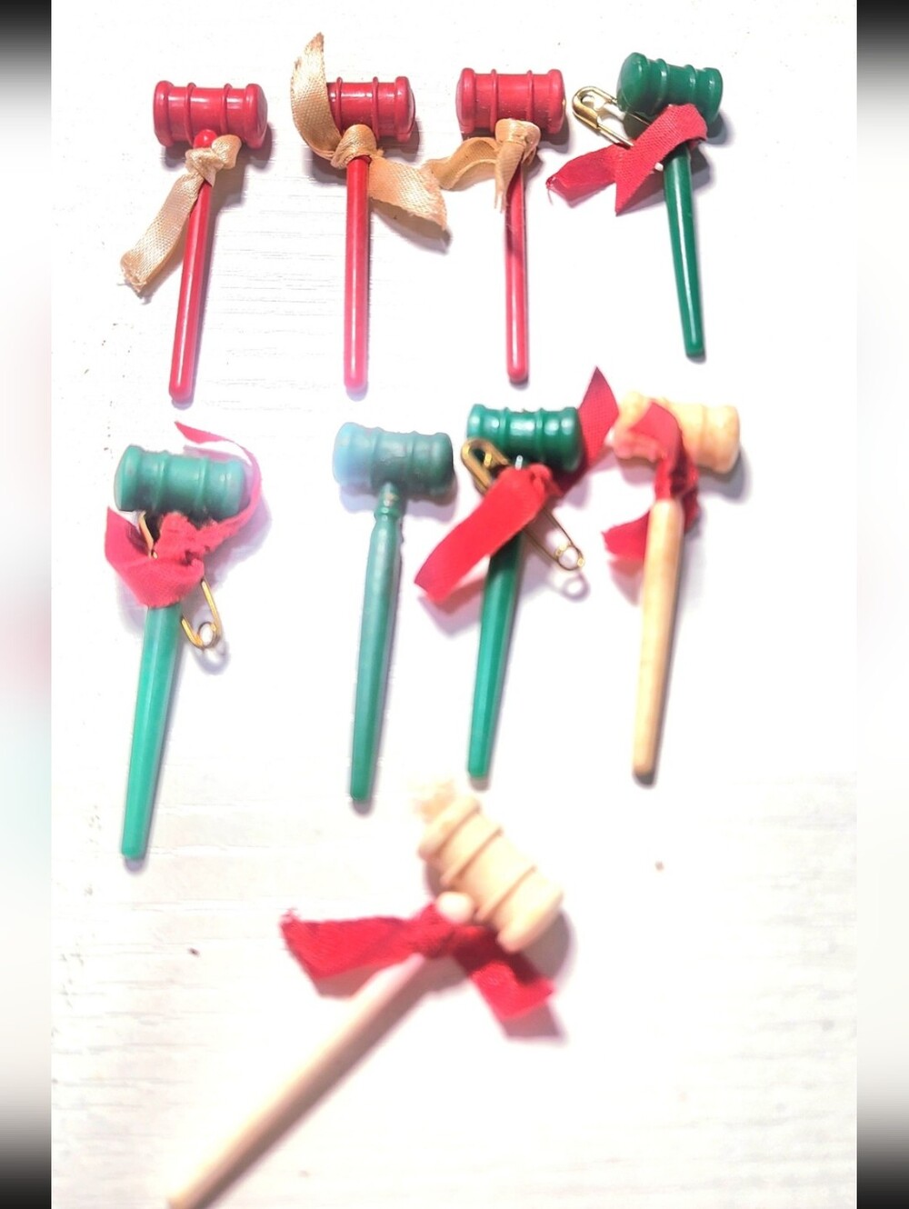 Vintage Gavel Pin Lot - Miniature Judge Hammer Novelty Favors